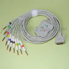 Совместимый с Schiller EKG кабель с 10 leadwires, ECG кабель пациента Banana4.0