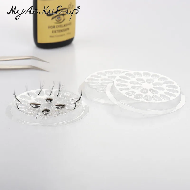 

Flower shape Glue Gasket Plastic Glue Pad For Eyelash Extension Transparent Glue Holder Eyelashes Adhesive Pallet Paste Tools
