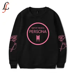 Для женщин K поп монолитным Толстовка BTS географические карты души Persona harajuku Хип Хоп 2019 новые модные толстовки с капюшоном и свитшоты