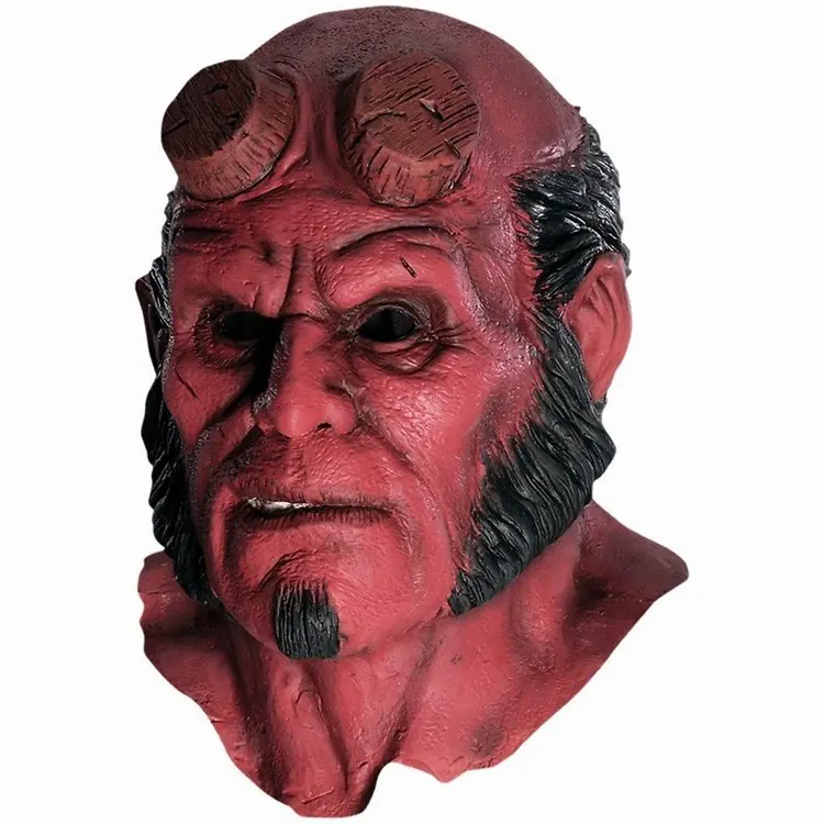 Дешево Hellboy маска капот Хэллоуин Реалистичные Маски силиконовая Косплей страшная маска латексная капот тушь для ресниц террор vestido de festa маска для ...