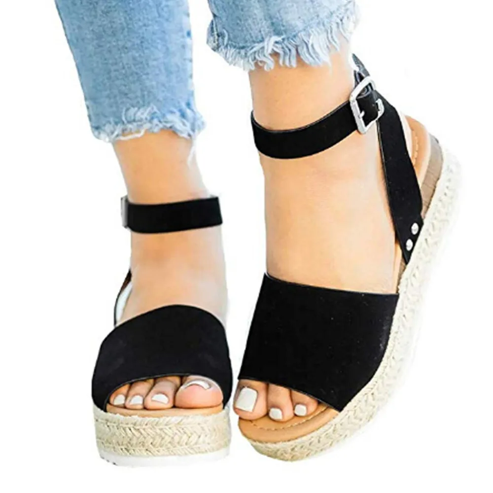 

2019 Women's Summer Shoes Solid Studded Flat Sandals Women Comfy Platform Sandal Shoes Footwear Zapatos De Mujer Dropshipping 2j
