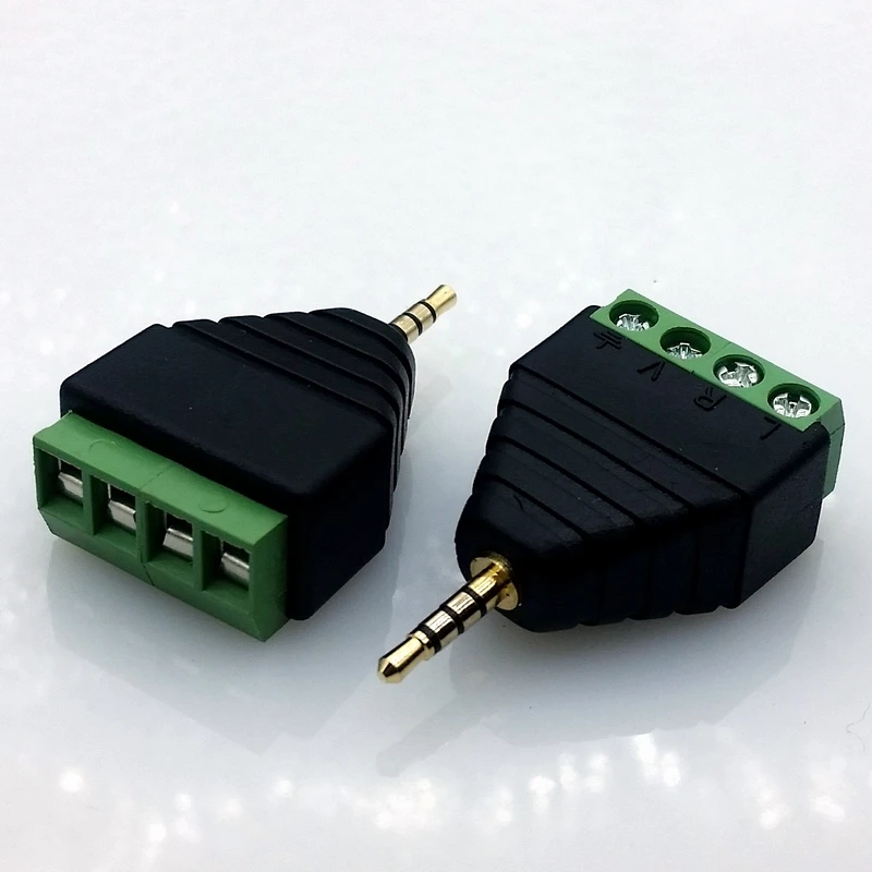 

10pcs 2.5mm 4Pin AUX Audio Male Stereo Sound Track plug Solderless Connector DIY Screw Lock Cable Adapter for audio or video