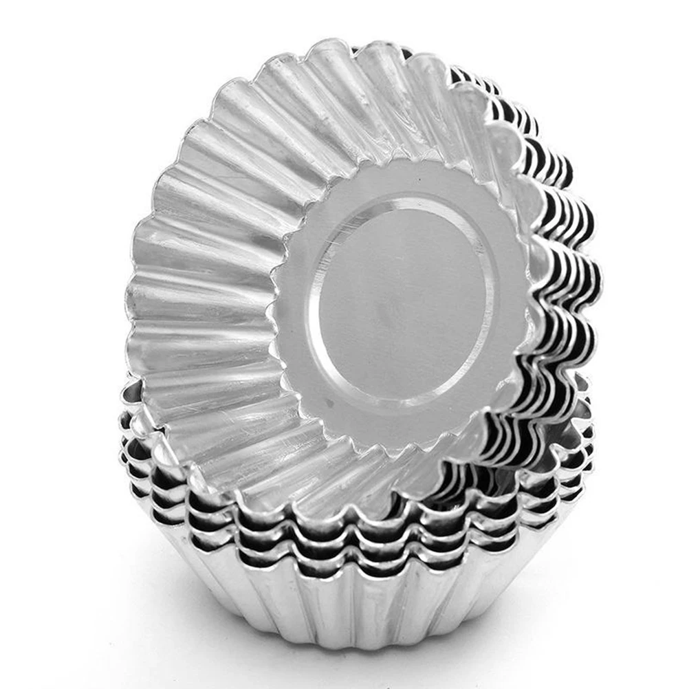 10 шт. антипригарной пульсации алюминий сплав Яйцо Пирог форма цветок многоразовые кекс и форма для выпекания кекса Tartlets кастрюли