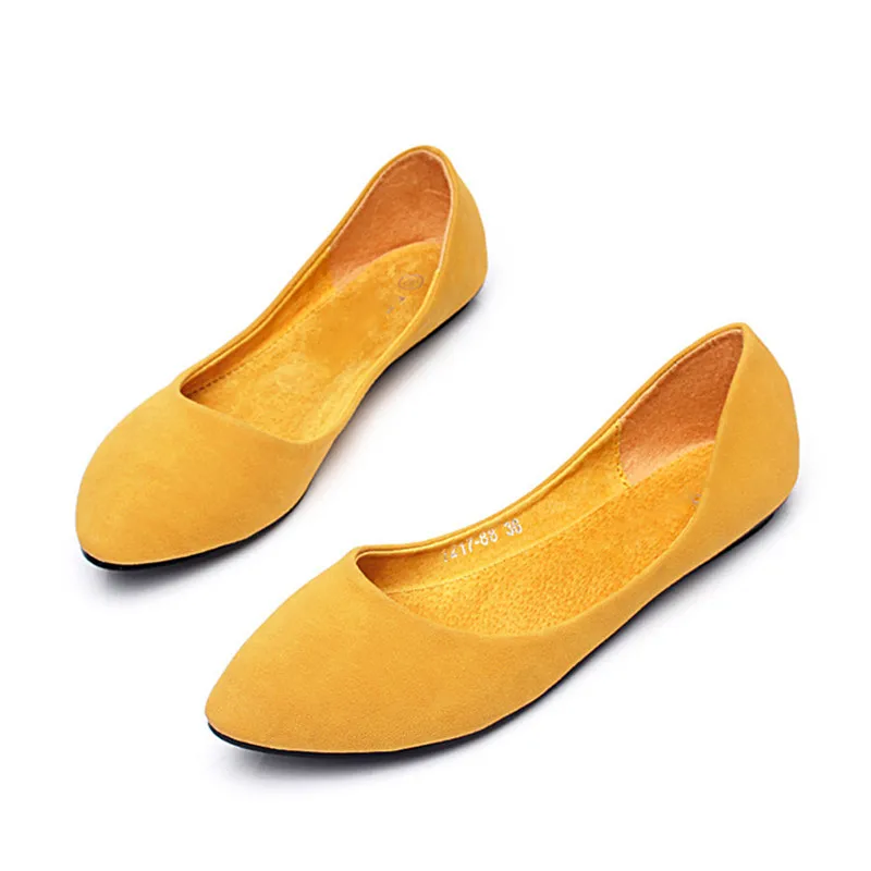 CEYANEAO/ г.; осенние классические матовые туфли на плоской подошве; модная женская обувь на плоской подошве с закрытым острым носком; большие размеры 35-41e976 - Цвет: Цвет: желтый
