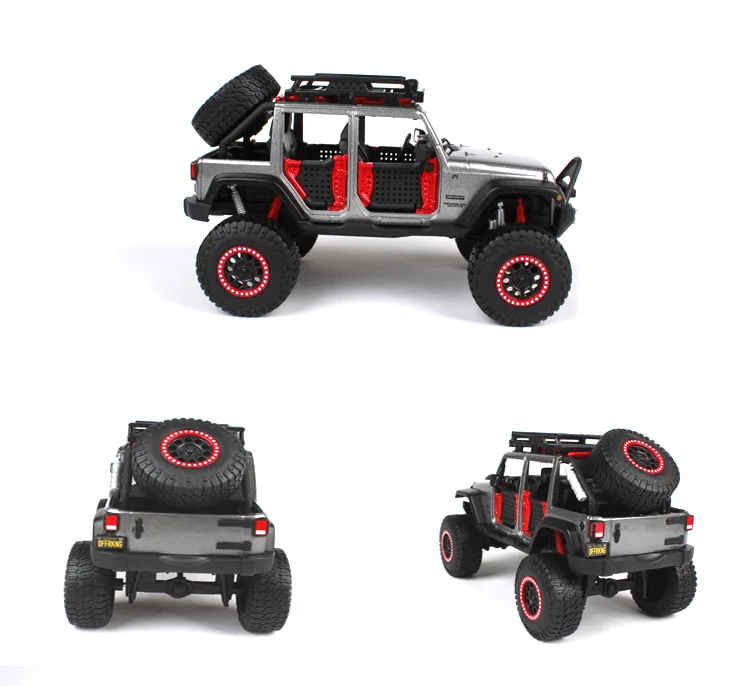 Автомобиль игрушки для детей 1:24 Масштаб Jeep Wrangler неограниченный литья под давлением модель автомобиля 3 цвета Коллекционная модель автомобиля-внедорожника подарки для маленьких мальчиков
