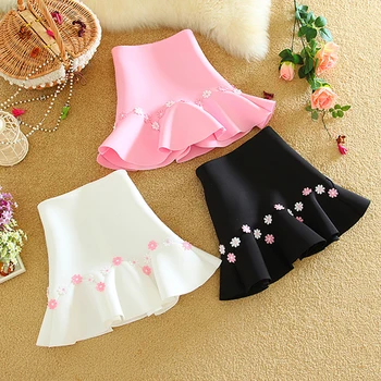 

Princess sweet lolita skirt Autumn and winter Japanese sweet soft sister lotus leaf edge through space cotton High waist skirt