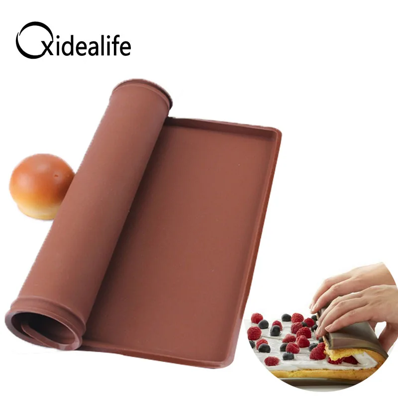 Non stick Silicone Baking Tray Mould Cake Rolls Oven Mat Swiss Roll Pad
