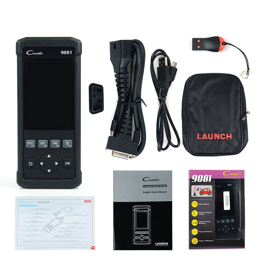 Устройство чтения кода LAUNCH Creader 9081 OBD2 Автомобильное устройство чтения кода автомобильный диагностический сканер инструмент 11 специальных функций давления воздуха в шинах DPF EPB