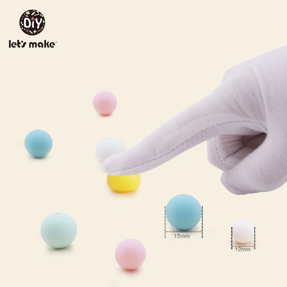 Let's make 50pcs Silicone Beads 12mm Eco-friendly Sensory Teething Necklace Food Grade Mom Nursing DIY Jewelry Baby Teethers