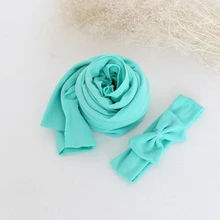 Детская эластичная вязаная пеленка с начесом, трикотажная Пеленка, новорожденный Мягкий Эластичный кокон для фотосъемки