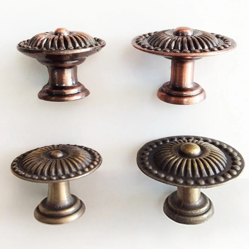 

Retro Red Bronze Kitchen Cabinet Knobs Cupboard Door Zinc Alloy Handles Vintage Wardrobe Furniture Handle Drawer Pulls