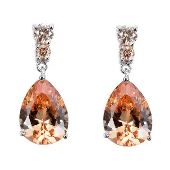 

Popular Water Drop CZ Crystal Earrings for Women Fashion Orange Wedding Party Earrings Jewelry Brincos Feminino Gifts S5H644