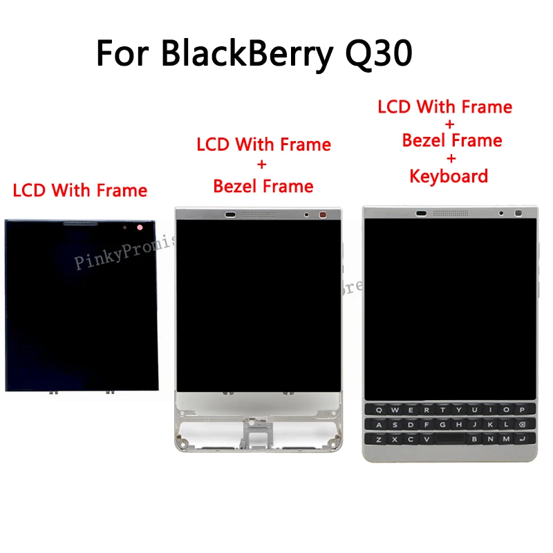

For BlackBerry Q30 LCD with bezle frame Keyboard Display Touch Screen Digitizer Assembly With Frame Replacement Parts