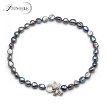 10-11mm Real natural freshwater pearl necklace for women,beautiful baroque big pearl necklce beautiful rare 18 33mm baroque black keshi reborn pearl necklace