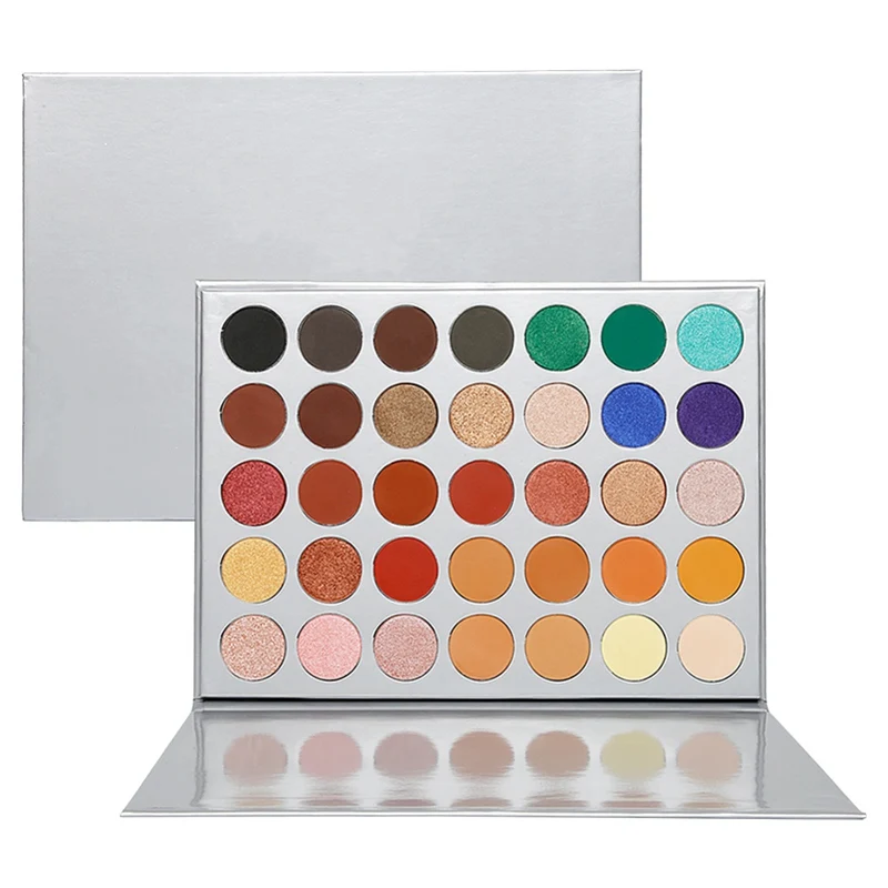 

Eyeshadow Palette Eye Shadow Sliver Makeup Palette Luminous Diamond Matte Waterproof Smudge-Proof Colorfast Eye Shadow 35 Color