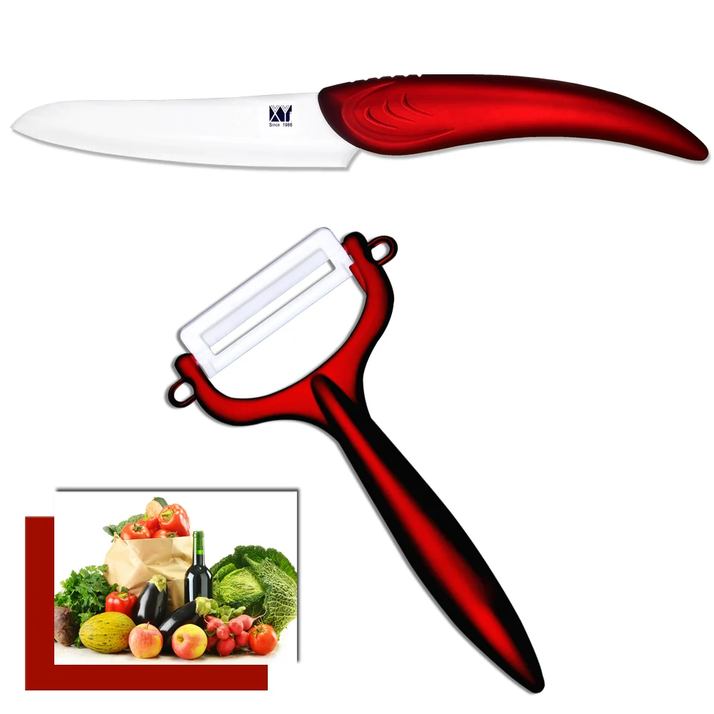 XYJ Brand Kitchen Knives 4inch Utility+Peeler Knife Best Gift Ceramic