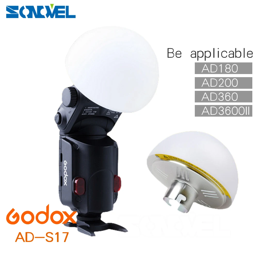 Godox AD-S17 180 градусов широкоугольный мягкий фокусный диффузор для вспышки Speedlite AD200 AD180 AD360 AD360II