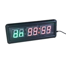 1.5inch 6 digit LED Timer Boxing GYM Crossfit tabata EMOM interval Programmable Countdown/UP stopwath Real time clock