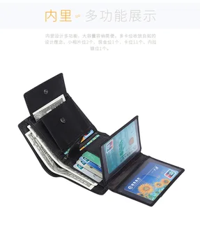 

New Cow Leather black Wallet Men Fashion Bifold Male Short Card brown Wallets Genuine Leather Purse For Men Card Holder purses