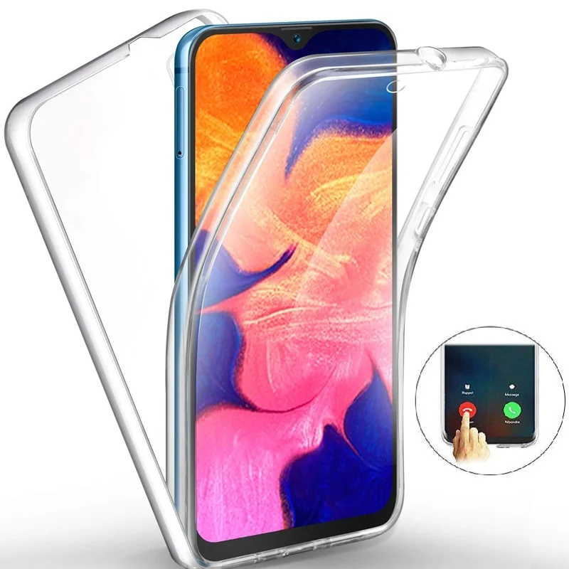 Прозрачный чехол 360 градусов для Samsung Galaxy A10 A20 A10S A20S A30S A30 A50 M10 A50S S9 S10 Plus S10E A80 A40 A20E с