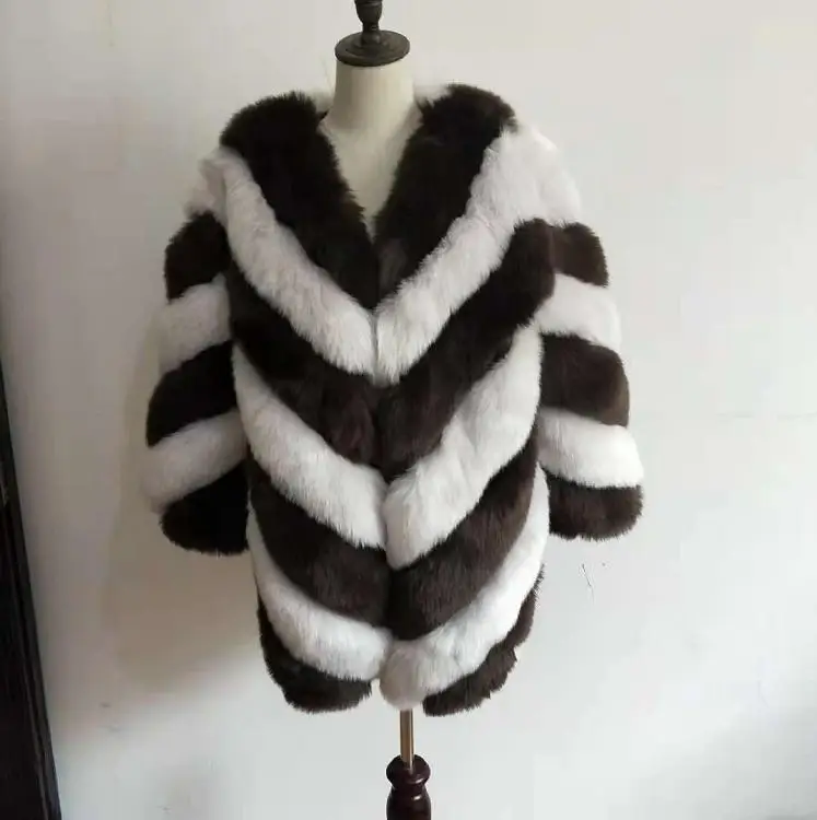 S-3XL размера плюс зимняя новая модная брендовая куртка из искусственного лисьего меха Женская Теплая стеганая Толстая Шуба из искусственного меха wj987