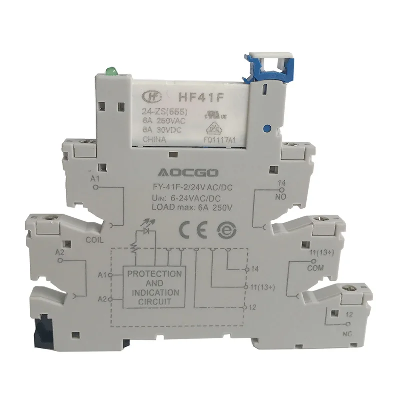 

Slim Relay Mount On Screw Socket with LED and Protection Circuit 24VDC/AC