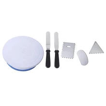 6 шт./компл. пластиковый торт поворотный стол Вращающийся торт пластиковый нож для теста декоративный крем подставка для пирожных торта поворотный стол