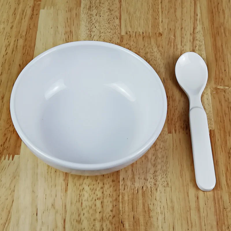 

A5 Melamine Eco-Friendly Dinnerware Children Tableware Small Bowll Soup Spoon Two Pieces Kit Kindergarten Household Baby Cutlery