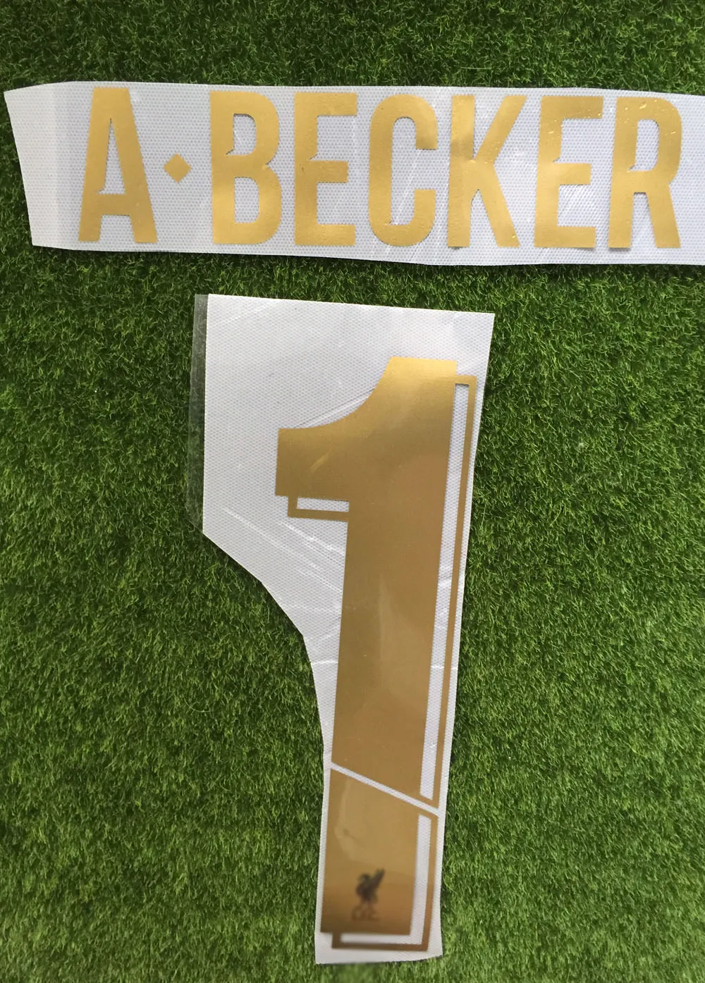 

2019 Gold Nameset A.BECKER #1 Nameset UCL Flocking Printing Customize Nameset Any Name Number Soccer Patch Badge