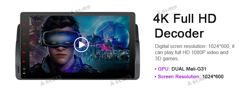 Best A-Sure 9 Inch 2 Din Android 9.0 Car Auto Radio GPS DVD Play Stereo Navigation For BMW E46 MG ZT Rover 75 DAB+ 32G ROM Quad-Core 14