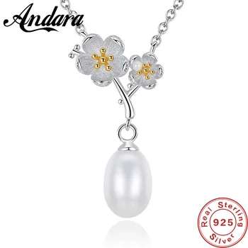 

Real 925 Sterling Silver Fresh Clover Flower Pendant Necklace For Women Luxury Wedding Choker Necklaces