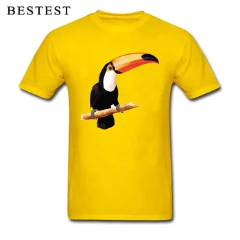 

Beautiful Toucan T Shirt Slim Fit Bird T-Shirt For Men Summer Yellow Tshirt Vibrant Guys Hip Hop Tops Tees Oversize Streetwear
