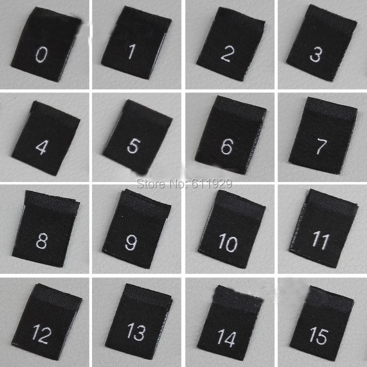 SIZE TAGS WHITE 3 MONTH 100 PCS WHITE WOVEN CLOTHING LABELS