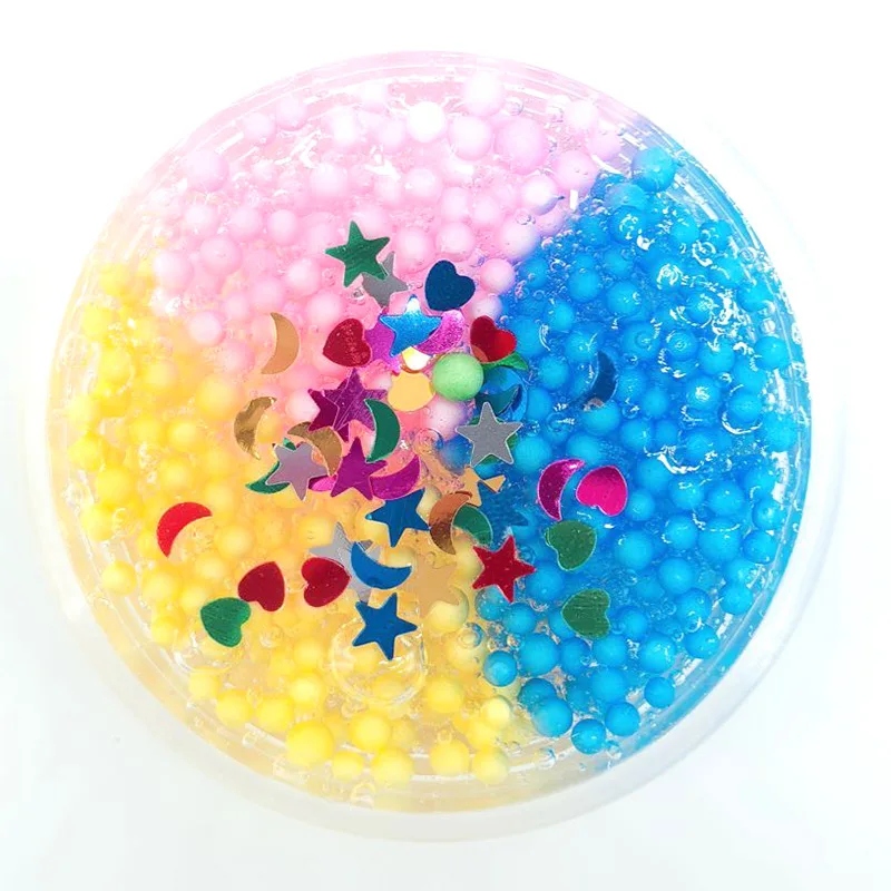 

2018 New Modeling Clay Slime Fluffy Toy Spongy Rainbow Crunchy Foam Beads Kids Anti-stress Toys Relax For Children Gifts
