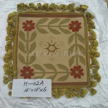 1" x 16"(40x40 см) Aubusson ручное Тканое одеяло, новозеландская шерсть подушка ручной работы, без вставок