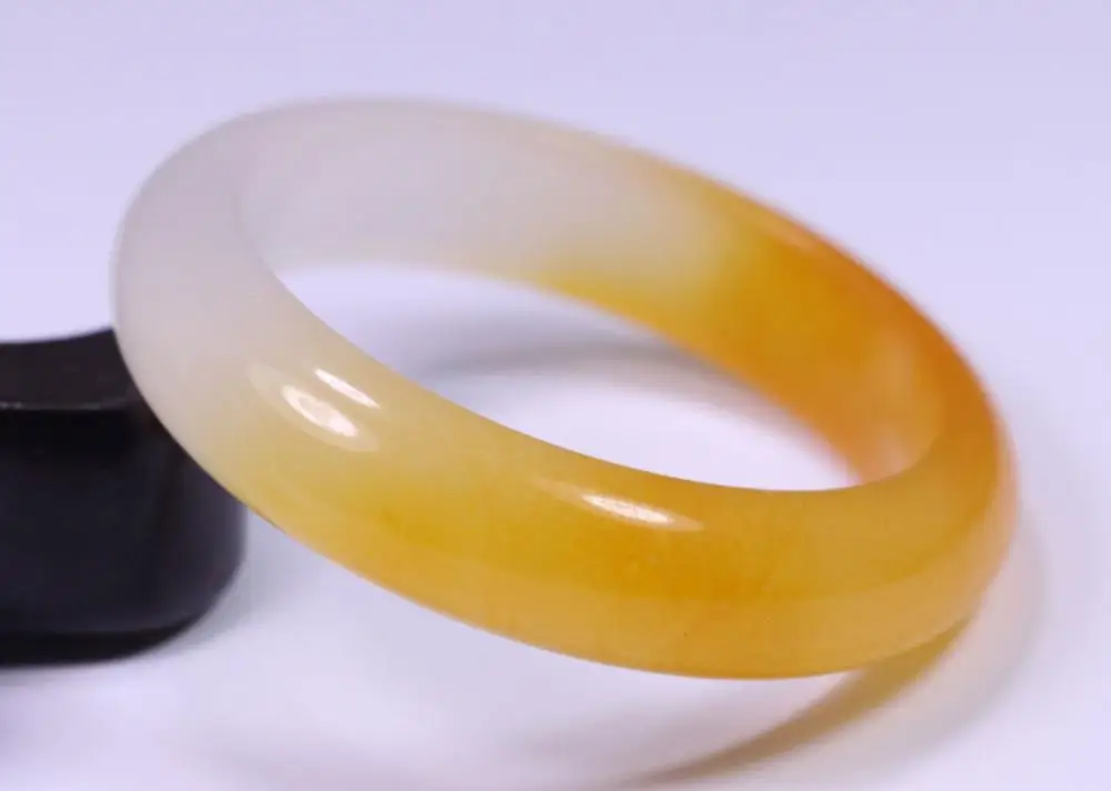

Hot sell ->@@ VERY FINE RARE NATURAL YELLOW WHITE stoneITE stone BRACELET BANGLE 60MM NEW -Top quality