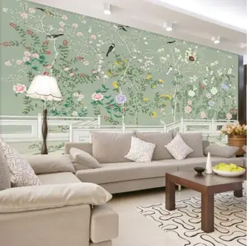 

Modern Simple Chinese Style Flower And Bird Figure 3D Mural Wallpaper Living Room Sofa Bedroom Backdrop Wall Interior Home Decor