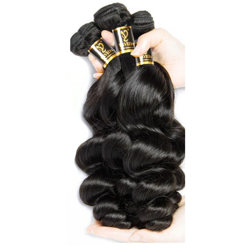 

Emol Peruvian Hair Bundles Loose Wave Human Hair Extensions Non-Remy Hair 1/3/4 Bundles Hair Natural Color