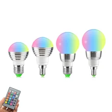 E14 E27 RGB светодиодный светильник лампа с дистанционным Управление Bombillas светодиодный потолочный светильник смарт-лампы AC 85-265 в ампулы светодиодный лампы 5 Вт 7 Вт