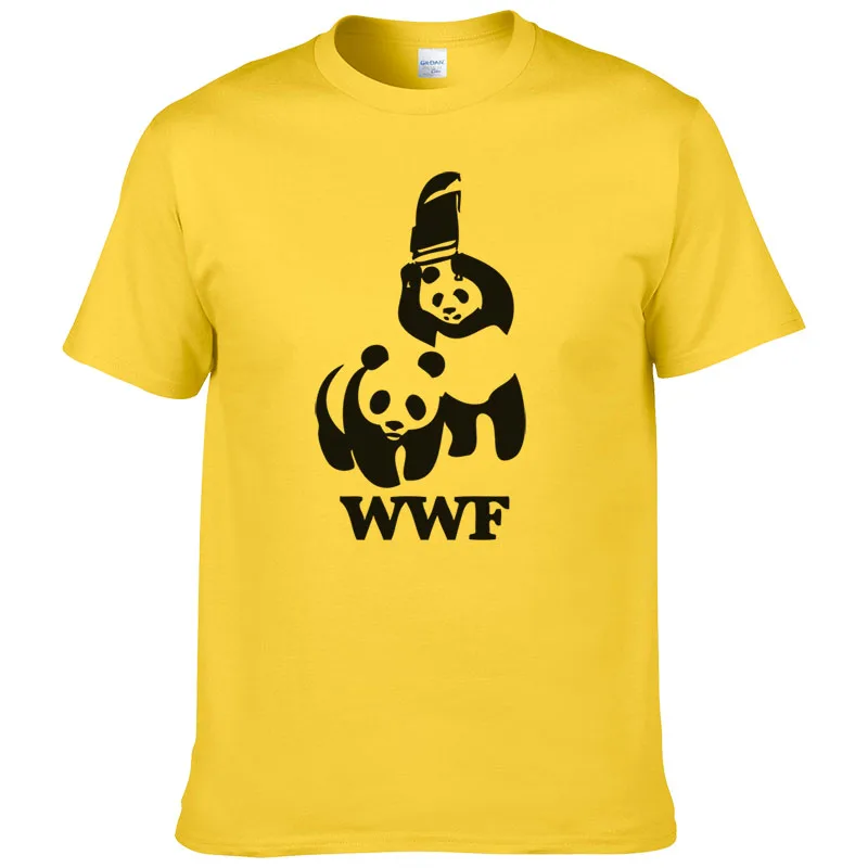 WEWANLD борьба WWF панда комедия с коротким рукавом Cool Camiseta Футболка мужская футболка