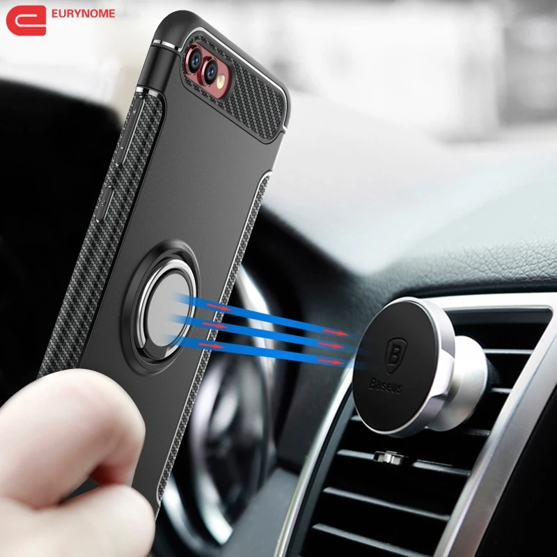 

Magnetic Case For Huawei Honor V10 View 10 Finger Ring Armor Shockproof PC Cover Case for Huawei Honor V10 View 10 Screen Film