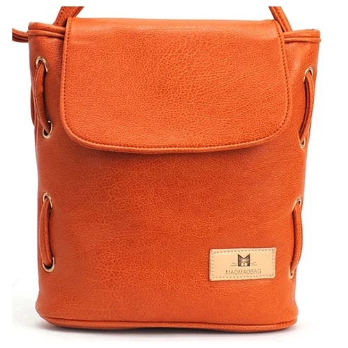 

bucket leather women bag crossbody bags candy color girls messenger bags ladies shoulder handbag(Orange)