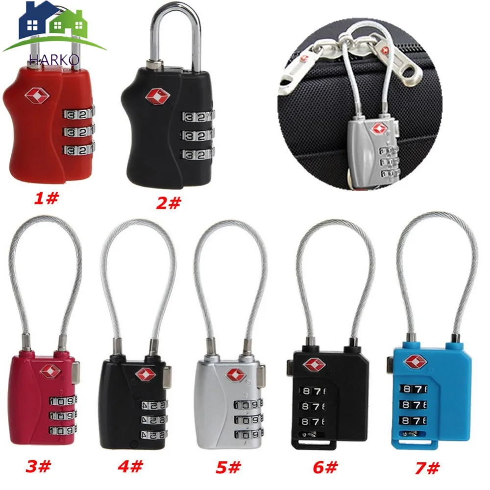 

TSA Lock Resettable 3 Digit Combination Lock Travel Luggage Suitcase Code Padlock Metal Dropshipping