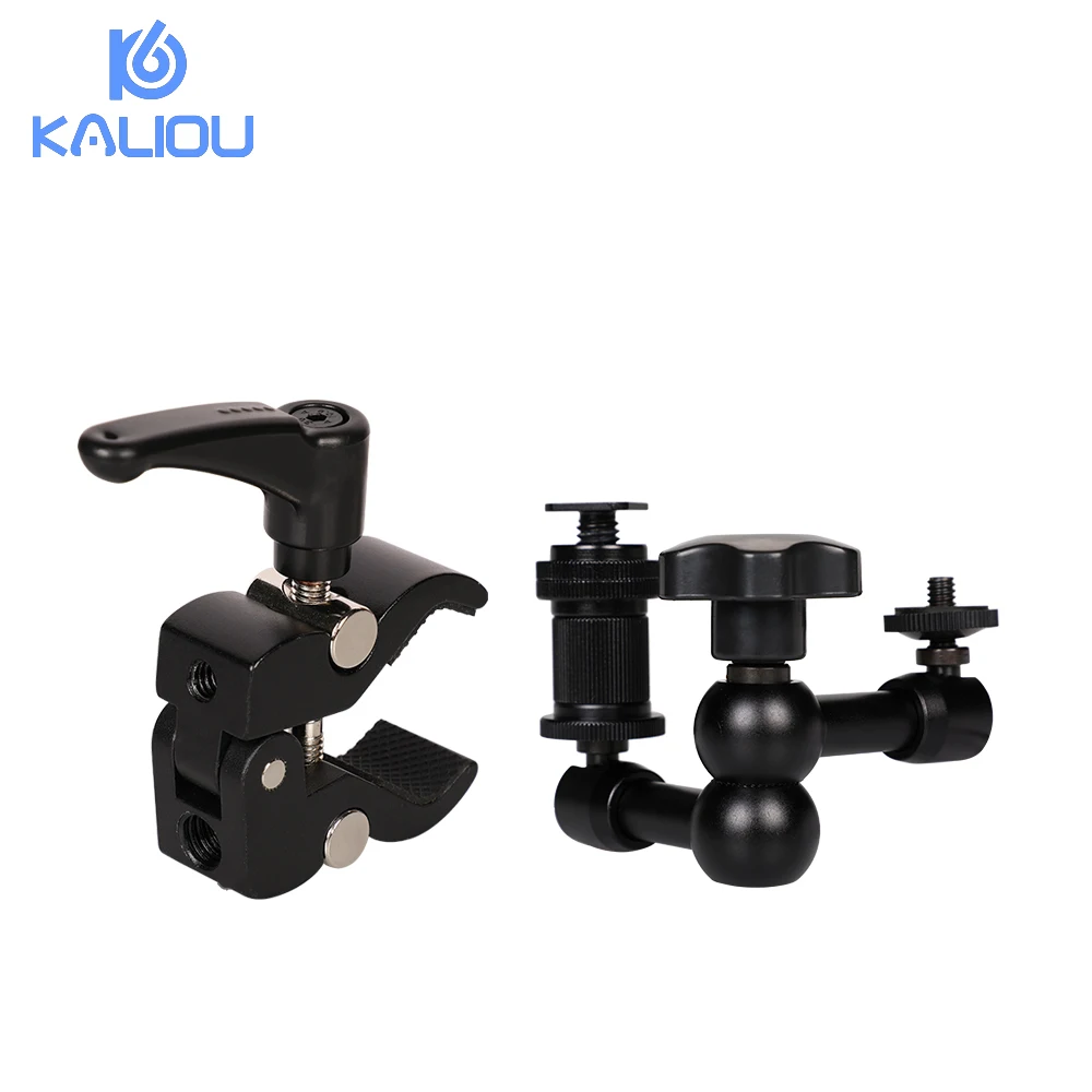 

Kaliou Adjustable 7 Inch Articulated Magic Arm + S Super Clamp For Camcorder LCD Monitor LED Light DSLR Camera Flash Bracket