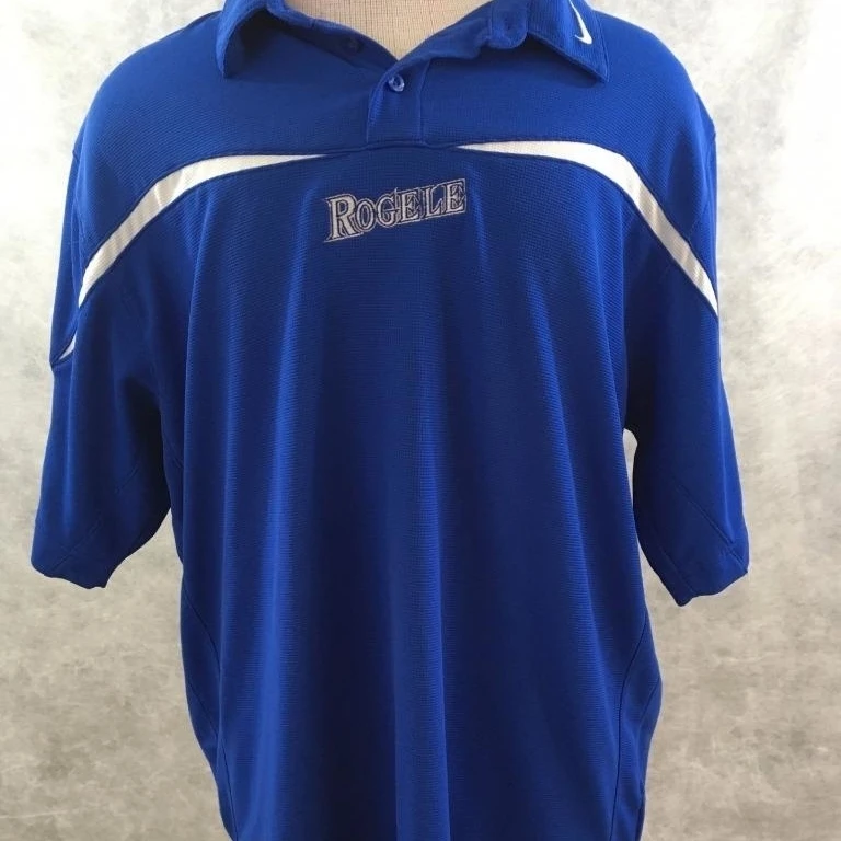 Nike Rogele jersey polo shirt Size XL Dri fit Blue Mens-in