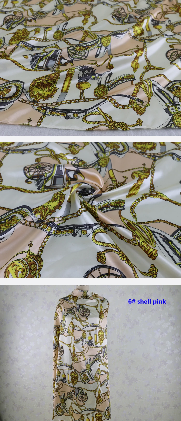 Винтажный дизайн цепи каретки Материал подкладки атласная ткань для одежды