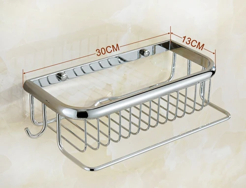 Твердая латунная хромированная полка аксессуары для ванной комнаты хранение макияжа настенное крепление - Цвет: Chrome