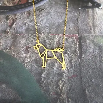 

Wholesale Trendy New Origami Japanese Akita Dog Necklace Animal Jewelry Women Statement Necklace Cs Go Collares