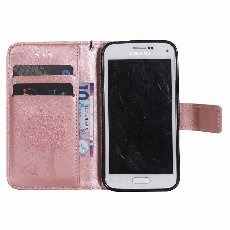 Чехол для samsung Galaxy S5 Mini, кожаный чехол-кошелек, чехол для samsung Galaxy S5 Mini, откидная крышка, подставка+ слот для карт, чехол для телефона