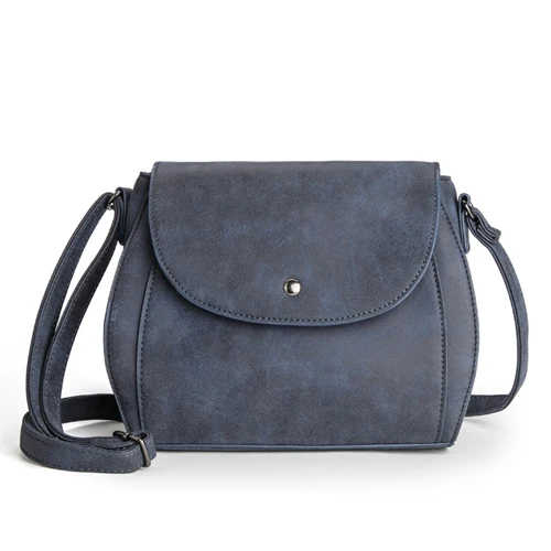Annmouler, винтажная женская сумка на плечо, 4 цвета, высокое качество, коричневая сумка через плечо, сумка из искусственной кожи, сумка через плечо - Цвет: Blue